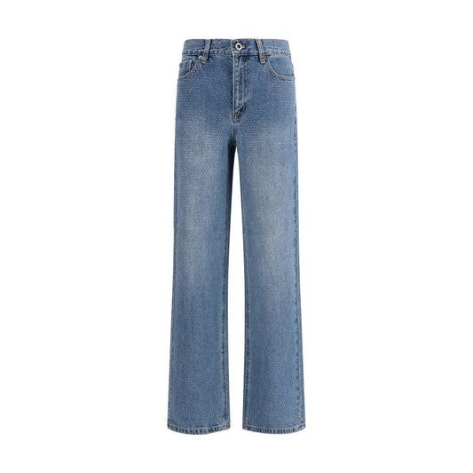 Self-Portrait Blue Cotton Straight-Leg Jeans Self-Portrait