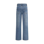Self-Portrait Blue Cotton Straight-Leg Jeans Self-Portrait