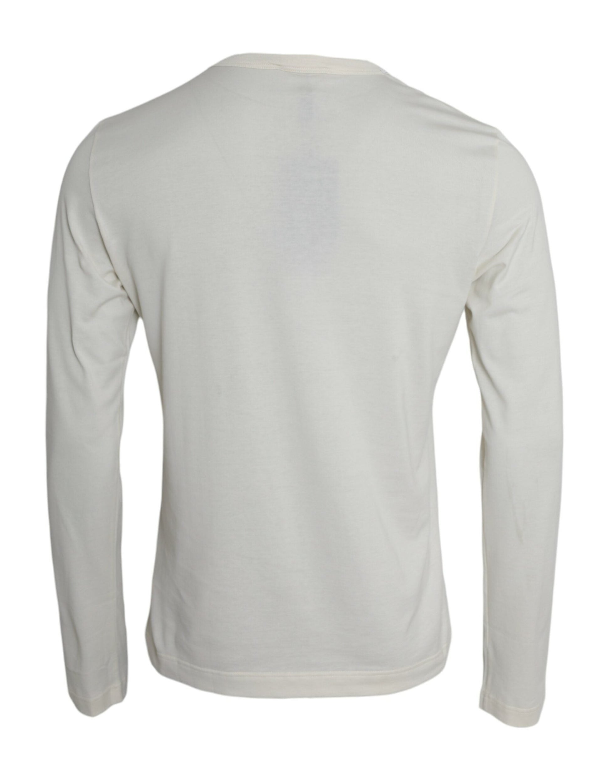 Dolce & Gabbana White Cotton Long Sleeve T-Shirt Dolce & Gabbana