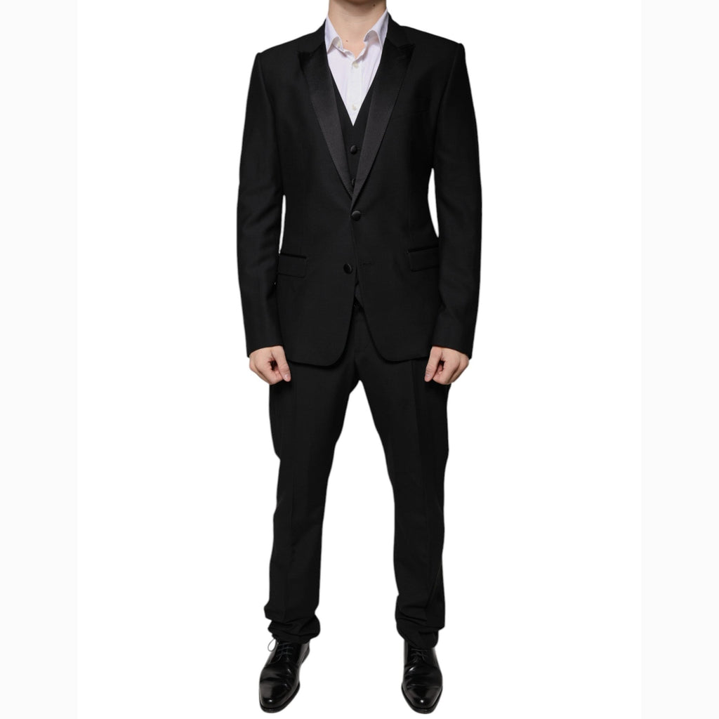 Dolce & Gabbana Black Virgin Wool Tuxedo Dolce & Gabbana