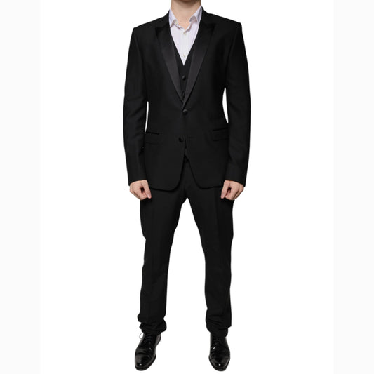 Dolce & Gabbana Black Virgin Wool Tuxedo Dolce & Gabbana