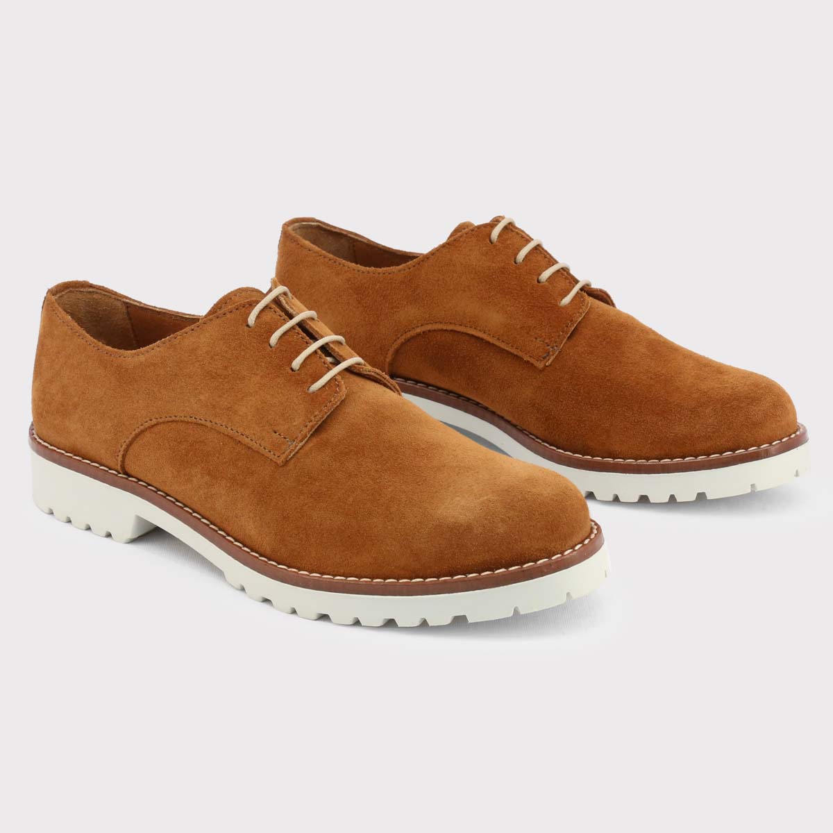 Made in Italy Brown Suede Leather Oxfords And Derbies Made in Italy