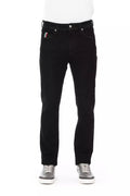 Baldinini Trend Black Cotton Straight-Leg Jeans Baldinini Trend