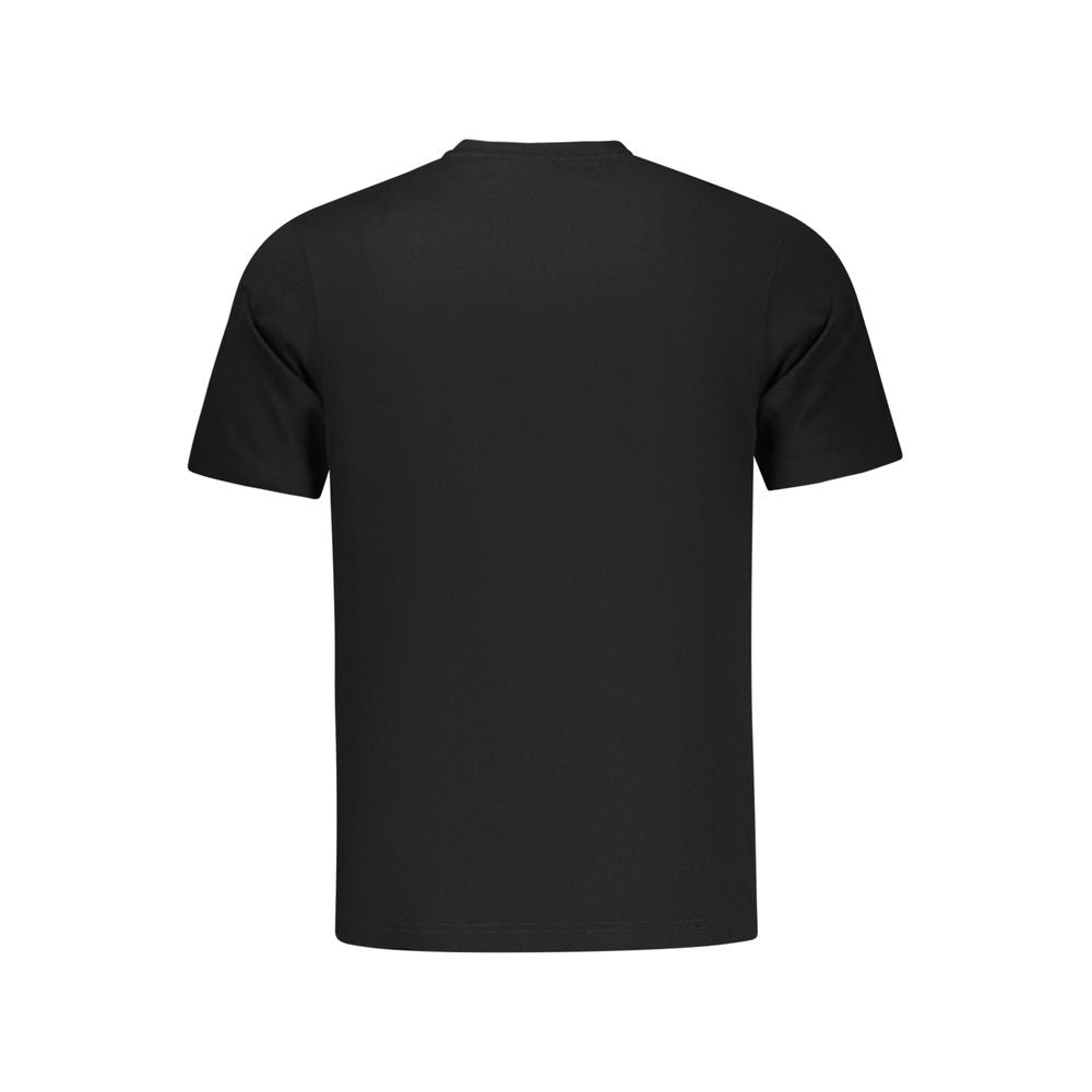 Black North Sails cotton men's T-shirt with crew neck and short sleeves, displayed on a hanger.