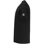 Black North Sails cotton men's T-shirt with logo detail, casual fit, and crew neckline.