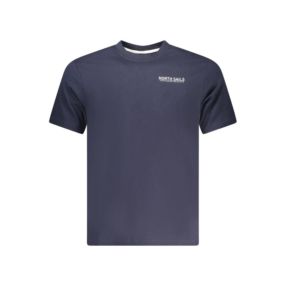 Blue cotton men's T-shirt by North Sails featuring a classic fit and crew neckline.