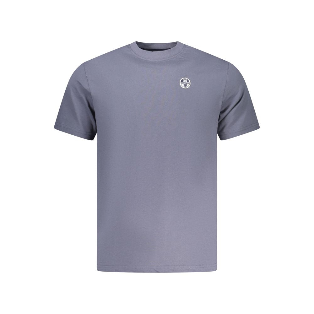 Blue cotton men's T-shirt by North Sails with a classic fit and short sleeves, displayed flat on a white background.