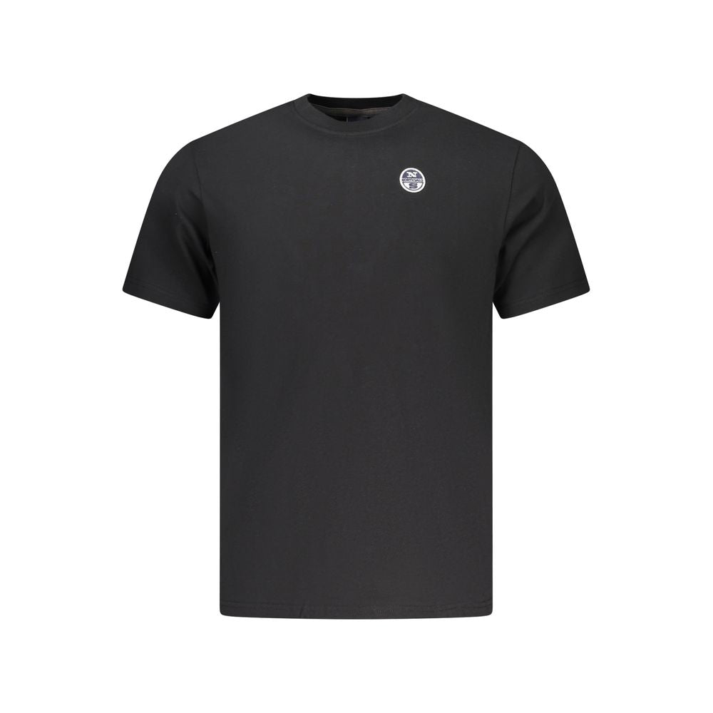 North Sails Nero cotton men's T-shirt with round neckline and short sleeves, featuring a simple, classic design.