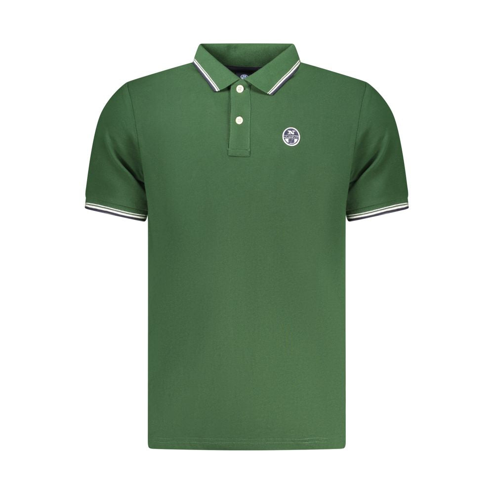 Men's North Sails Verde Cotton Polo shirt in green, featuring a classic collar and short sleeves, displayed on a neutral background.