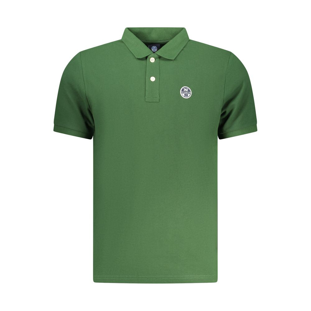 North Sails Verde cotton men's polo shirt displayed on a hanger with a classic collar and short sleeves.