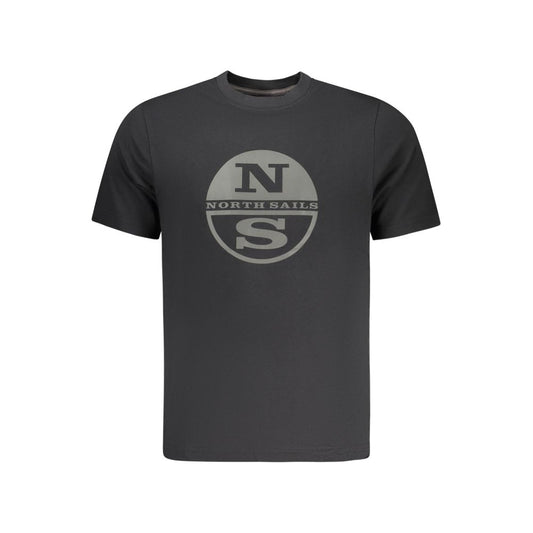 North Sails Black Cotton Men T-Shirt North Sails