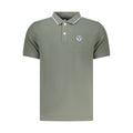 Men's North Sails Verde Cotton Polo shirt displayed on a hanger, showcasing the classic design and green color.