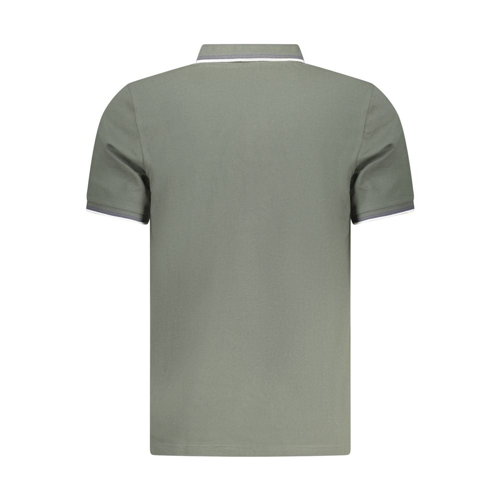 North Sails Verde cotton men's polo shirt displayed on a hanger, showcasing the classic design and vibrant green color.