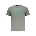 North Sails Verde cotton men's T-shirt featuring a classic crew neck and short sleeves, in vibrant green color.