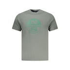 North Sails Verde cotton men's T-shirt featuring a classic crew neck and short sleeves, in vibrant green color.