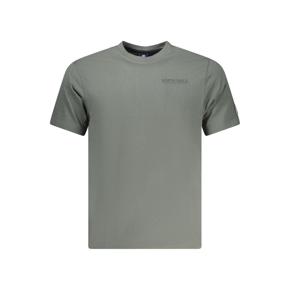 North Sails Verde cotton men's T-shirt featuring a crew neck and short sleeves with a sleek, minimalist design.