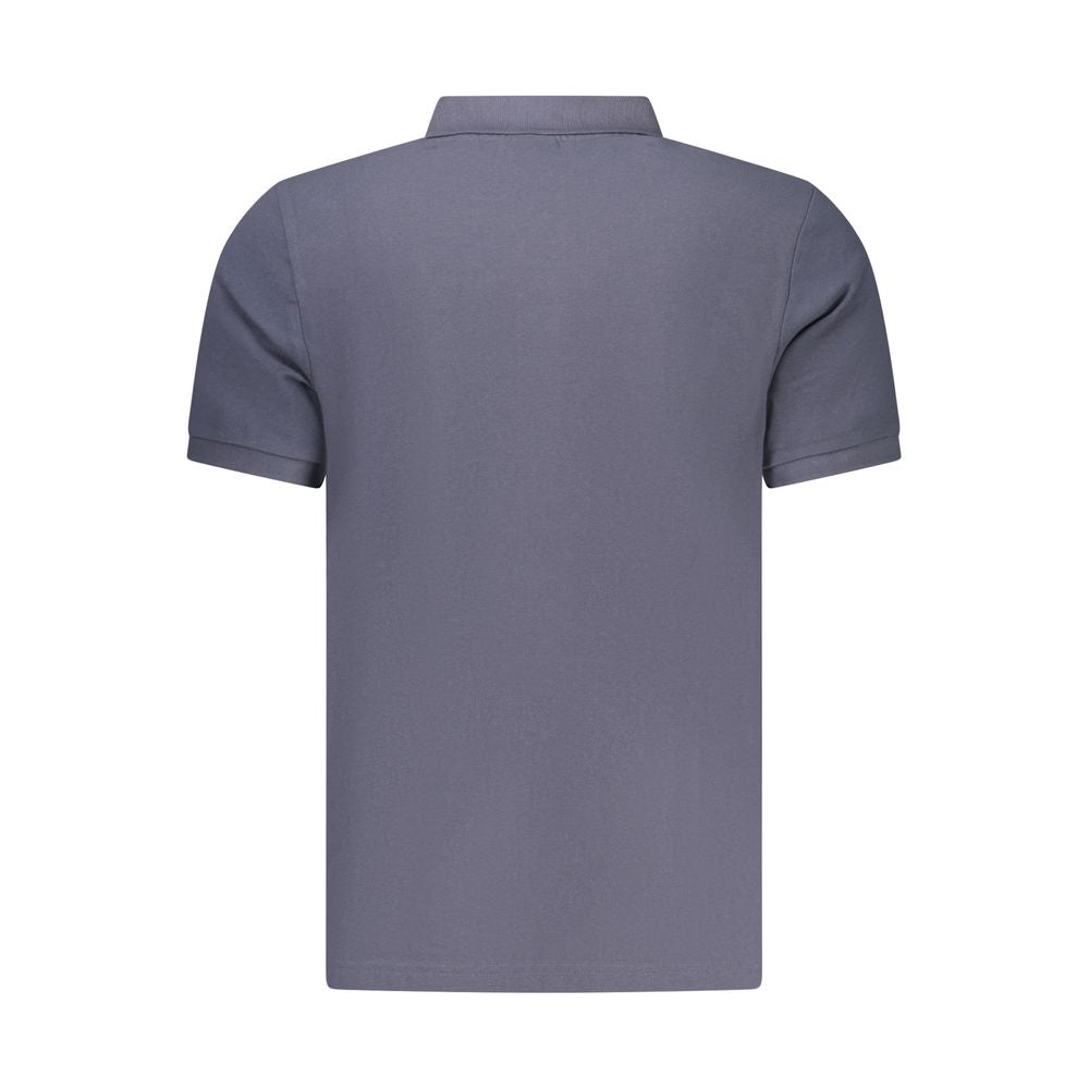 Blue cotton men's polo shirt by North Sails, featuring a classic fit and collar, laid flat to showcase its design and fabric.