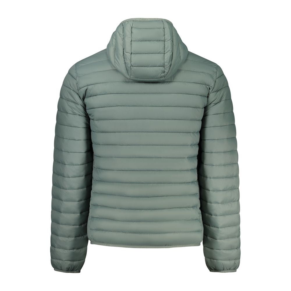 North Sails Verde polyester men's jacket displayed on a hanger, featuring a sleek design and full-length zipper.