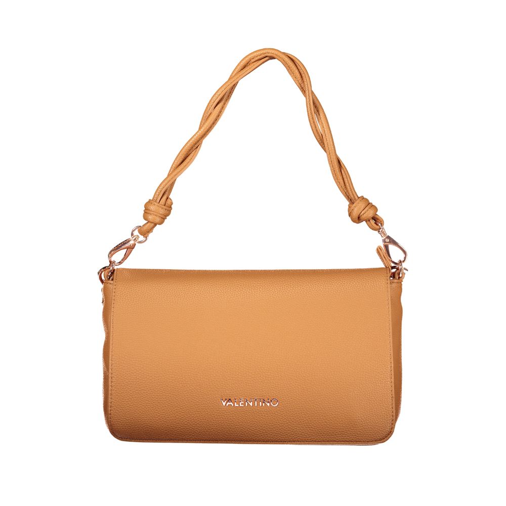 Brown Mario Valentino women's polyurethane bag with top handles and sleek design, perfect for stylish everyday use.