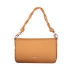 Brown Mario Valentino women's polyurethane bag with top handles and sleek design, perfect for stylish everyday use.
