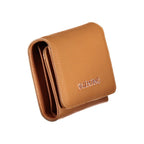 Brown Mario Valentino women's wallet made of polyurethane with multiple card slots and a sleek, stylish design.