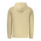Beige cotton men's hoodie from Rifle with a relaxed fit and front pocket, casual and comfortable for everyday wear.