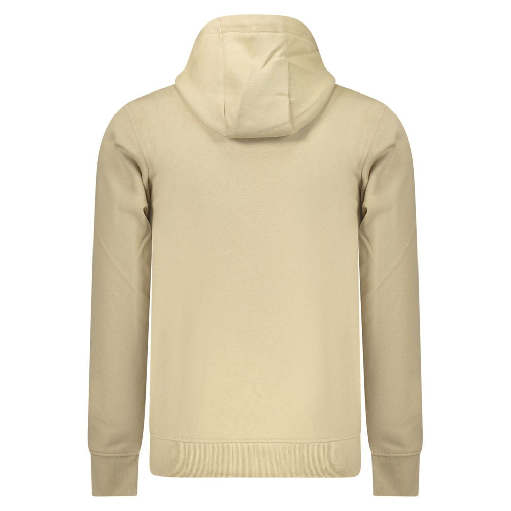 Beige Cotton Rifle men's sweatshirt with crew neck and long sleeves, casual and comfortable for everyday wear.