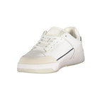 White Tommy Hilfiger men's sneaker made of polyurethane with a sporty design and brand logo on the side.