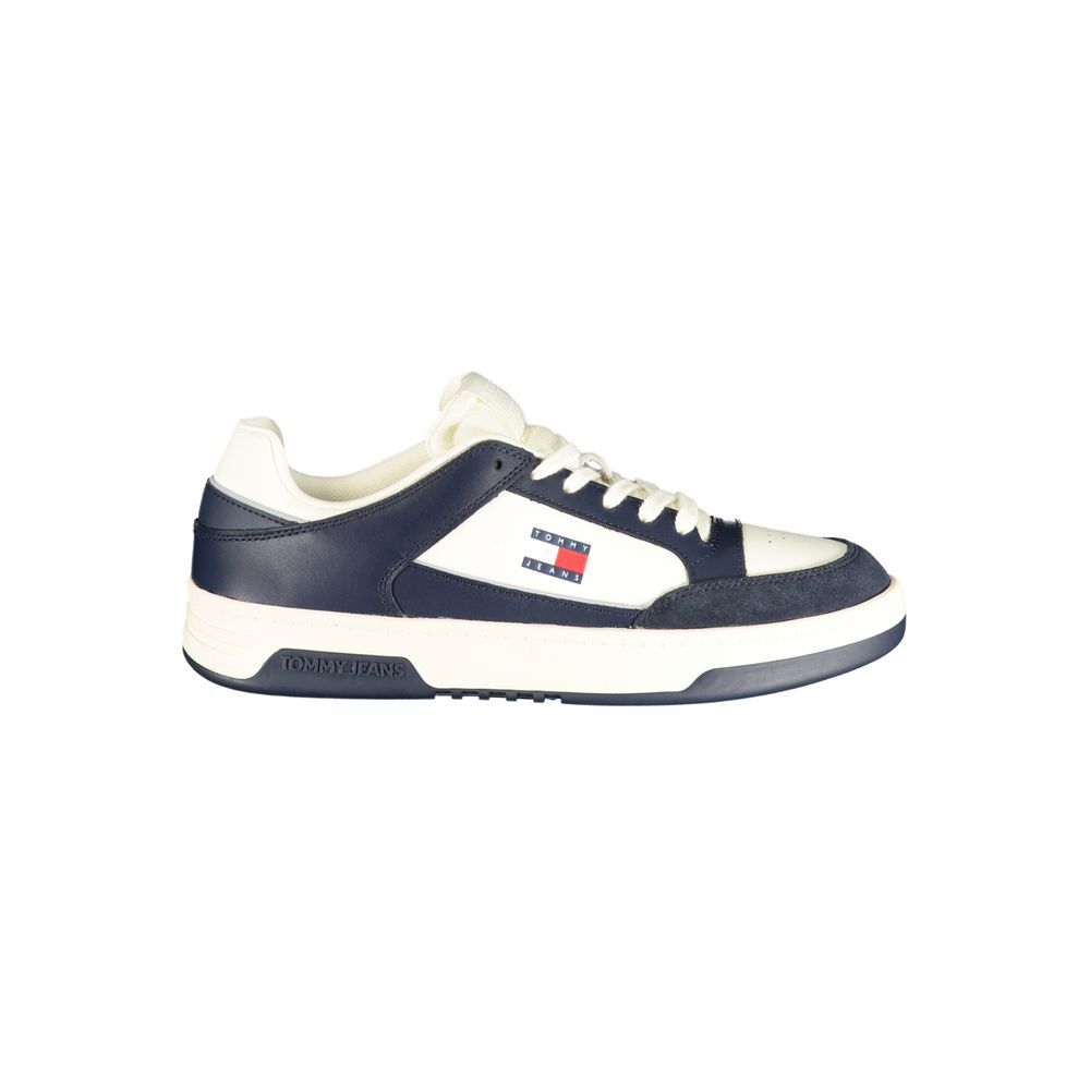 Tommy Hilfiger Bianco men's polyurethane sneaker with white design, casual athletic style, and brand logo details.