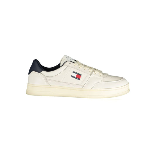 Tommy Hilfiger White Leather Men Sneaker Tommy Hilfiger