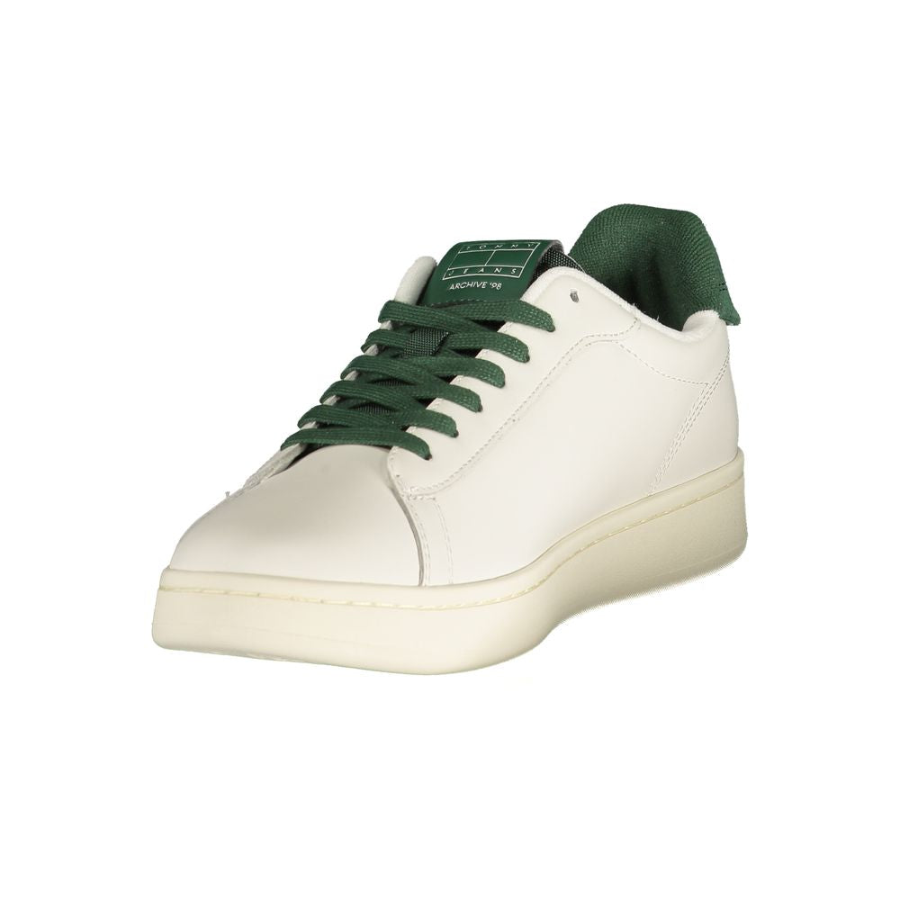Tommy Hilfiger Bianco men's polyurethane sneaker with white upper and stylish design, perfect for casual wear.