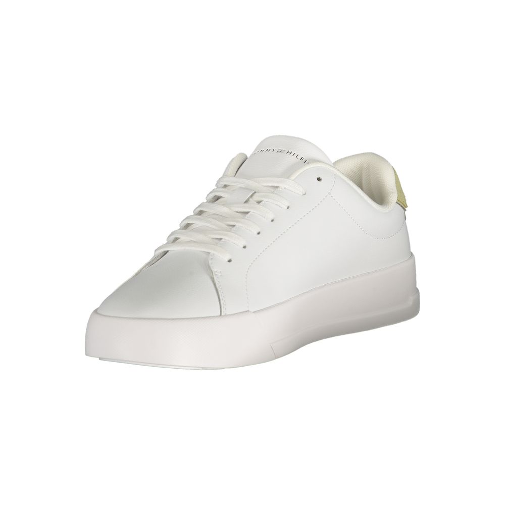 Tommy Hilfiger Bianco men's polyurethane sneaker with white upper and casual sporty design.