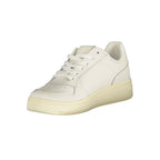 Tommy Hilfiger Bianco polyurethane women's sneaker featuring a sleek white design and comfortable casual style.