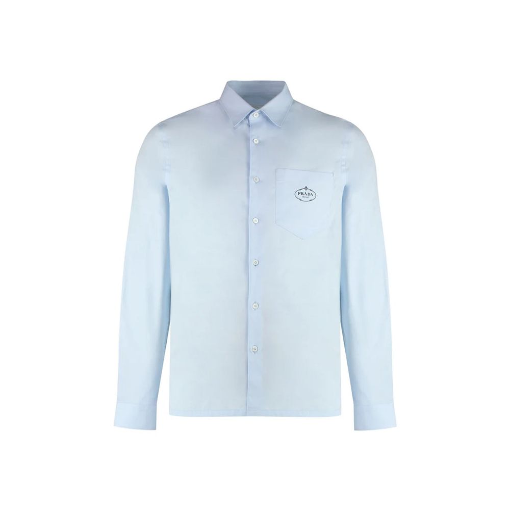 Prada Blue Cotton Dress Shirt - Eljoys Fashion 