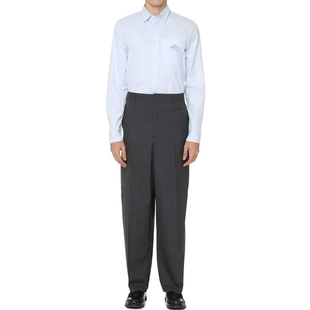 Prada Blue Cotton Dress Shirt - Eljoys Fashion 
