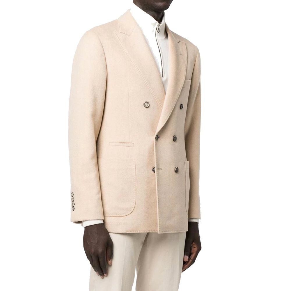 Brunello Cucinelli Beige Wool Coat Brunello Cucinelli