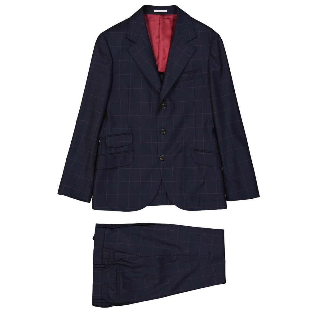 Brunello Cucinelli Blue Wool Two-Piece Suit Brunello Cucinelli