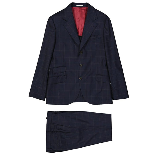 Brunello Cucinelli Blue Wool Two-Piece Suit Brunello Cucinelli