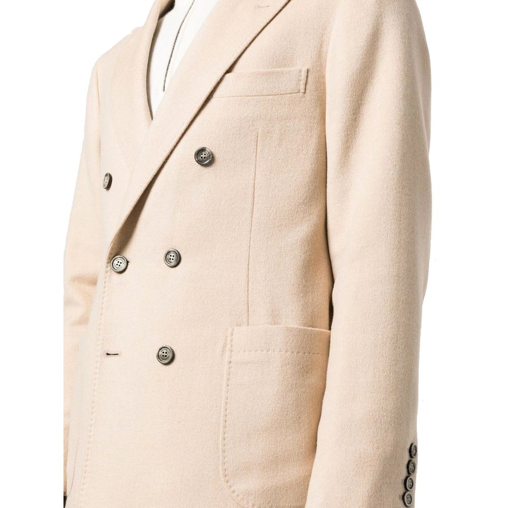 Brunello Cucinelli Beige Wool Coat Brunello Cucinelli