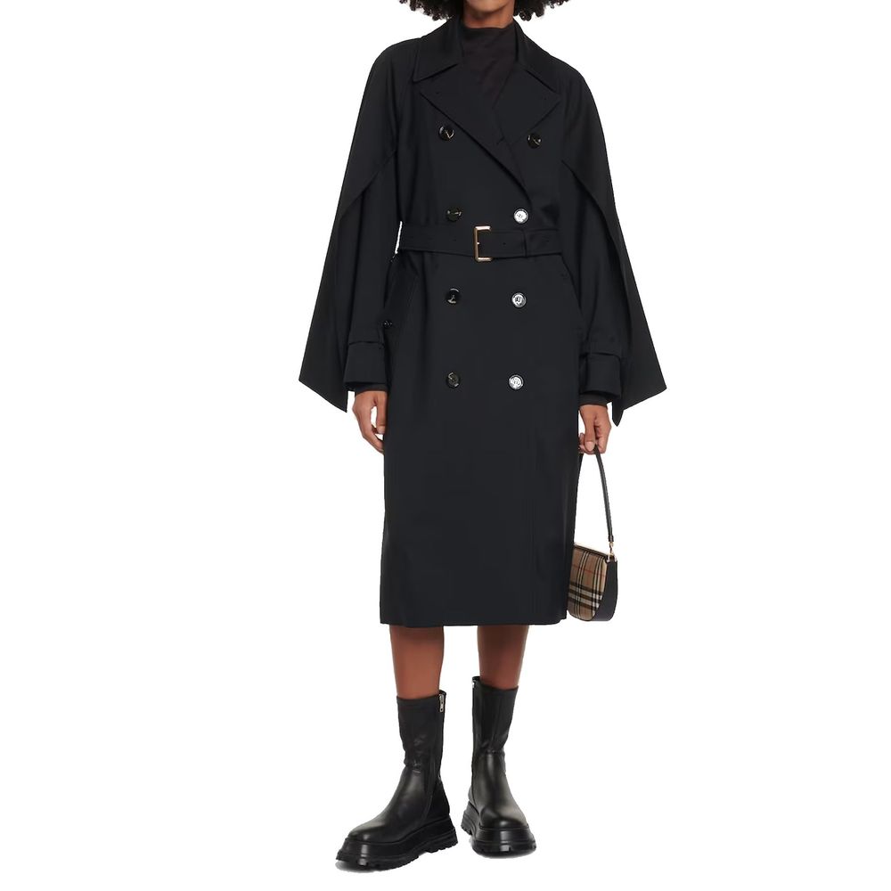 Burberry Black Polyester Coat Burberry