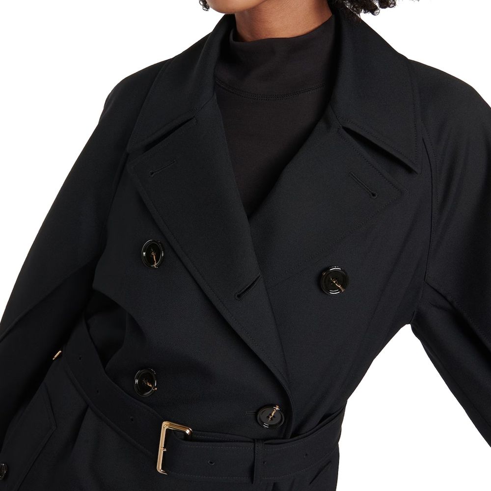 Burberry Black Polyester Coat Burberry