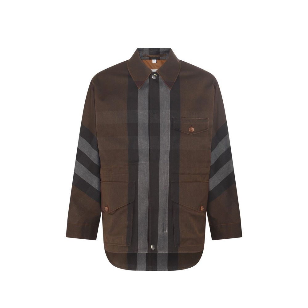 Burberry Brown Cotton Parka Burberry