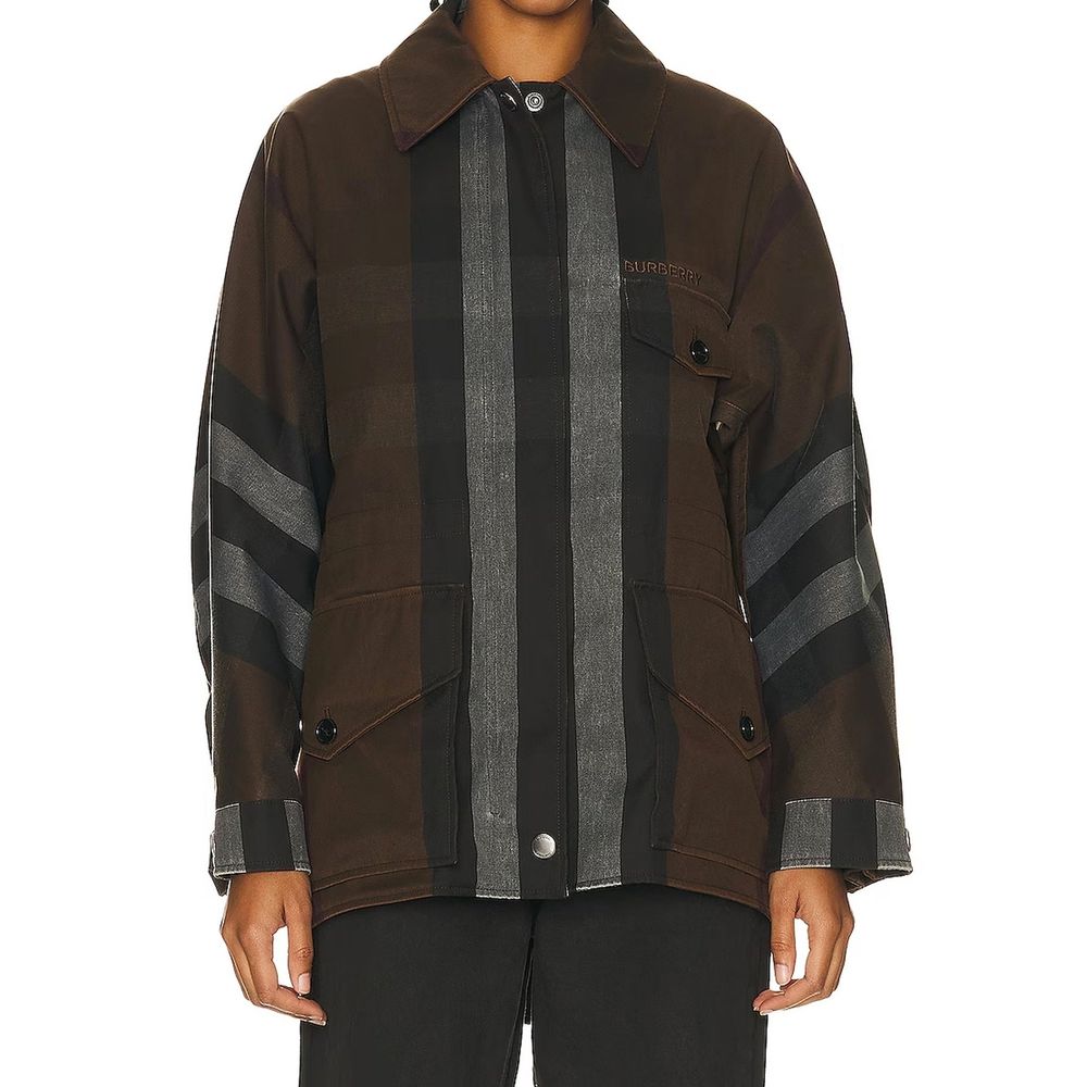 Burberry Brown Cotton Parka Burberry