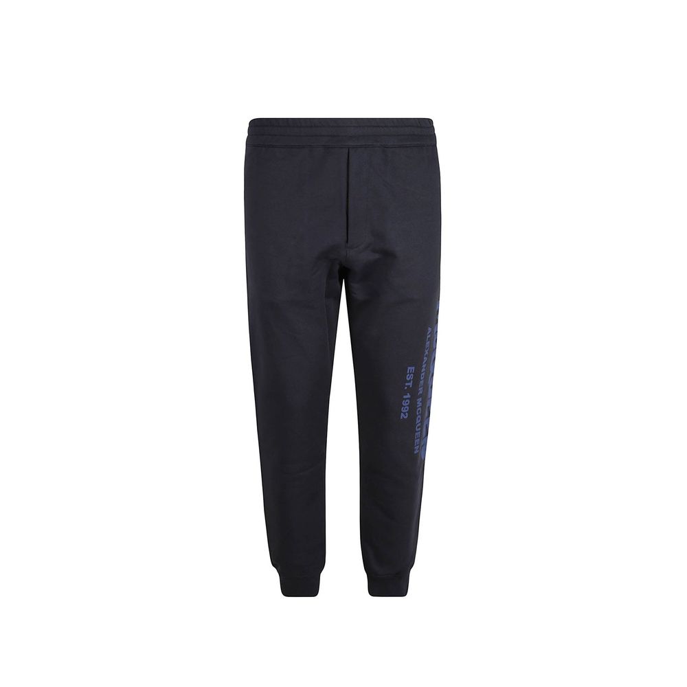 Alexander McQueen Blue Cotton Joggers Workout Pants Alexander McQueen