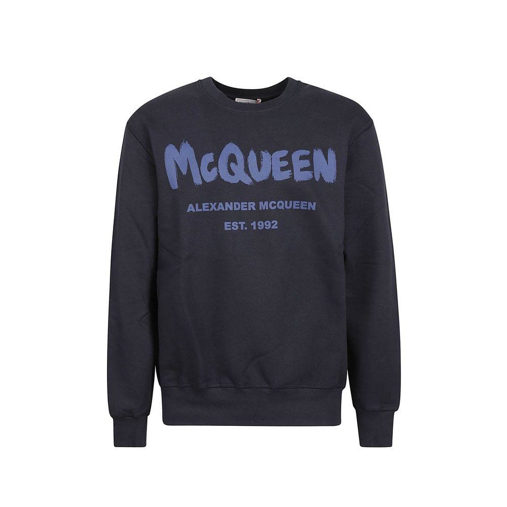 Alexander McQueen Blue Cotton Sweatshirt Alexander McQueen