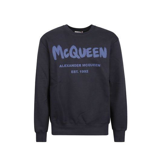 Alexander McQueen Blue Cotton Sweatshirt Alexander McQueen