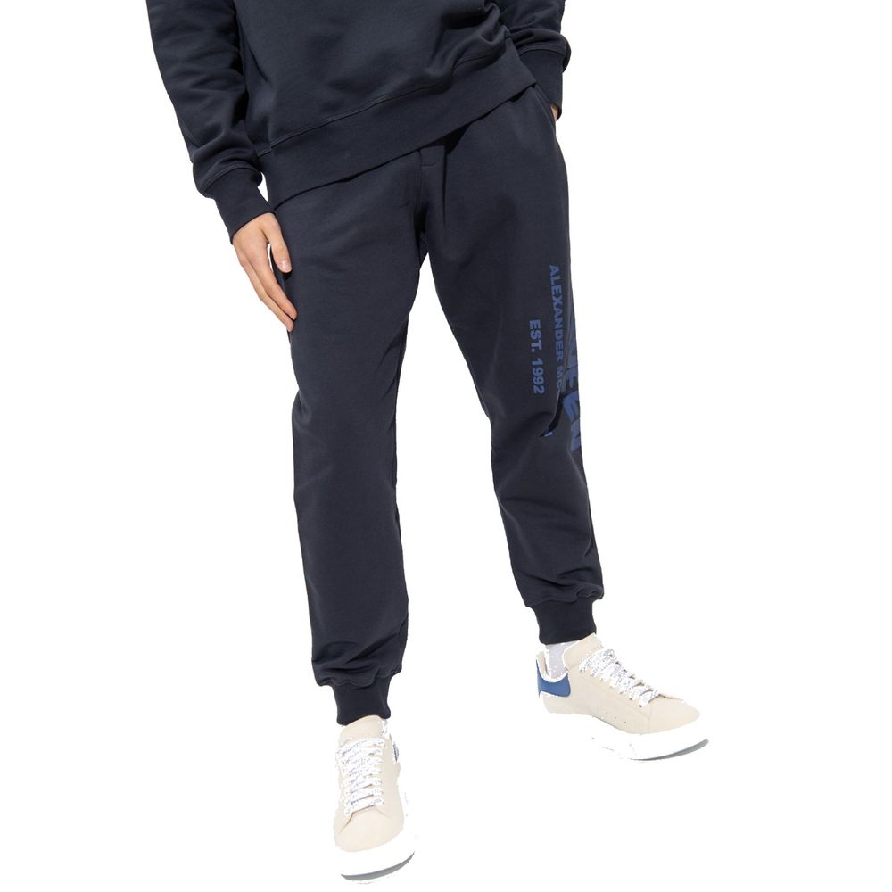 Alexander McQueen Blue Cotton Joggers Workout Pants Alexander McQueen