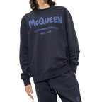 Alexander McQueen Blue Cotton Sweatshirt Alexander McQueen