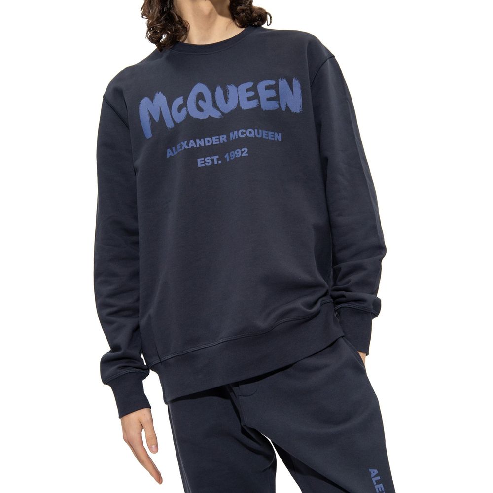 Alexander McQueen Blue Cotton Sweatshirt Alexander McQueen