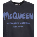 Alexander McQueen Blue Cotton Sweatshirt Alexander McQueen